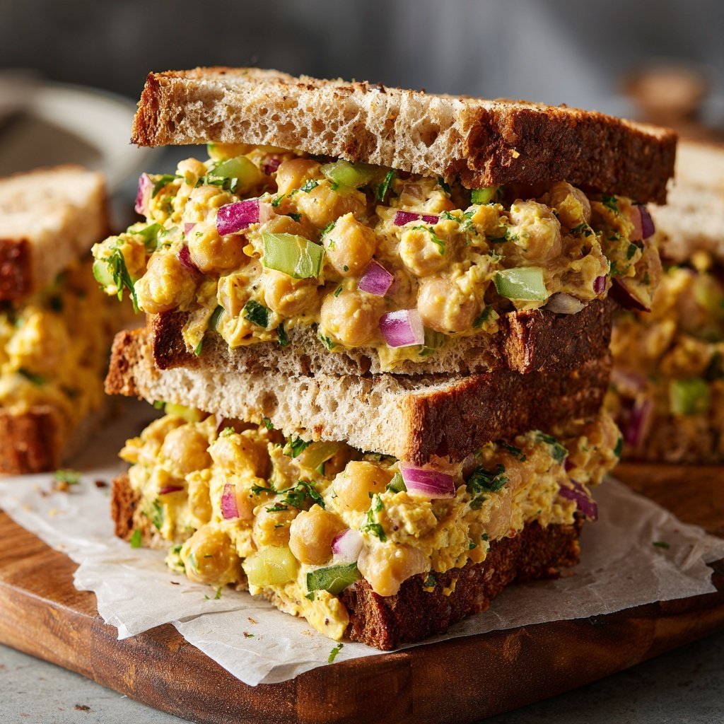 Sándwiches de ensalada de garbanzos