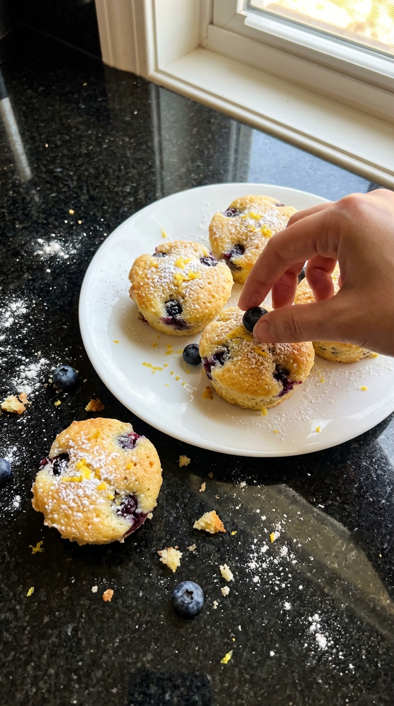 Bocaditos de bizcochitos limón arándanos