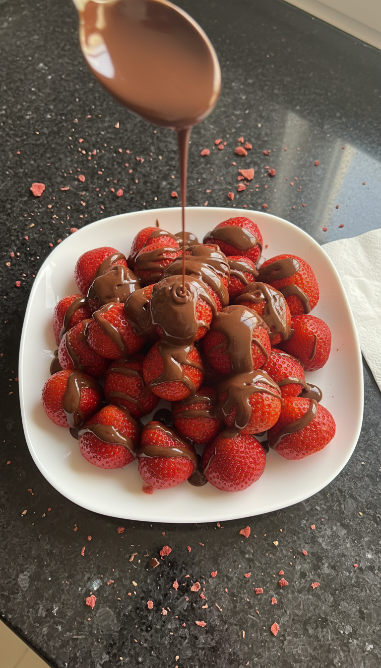 Fresas soñadas con chocolate de Dubái