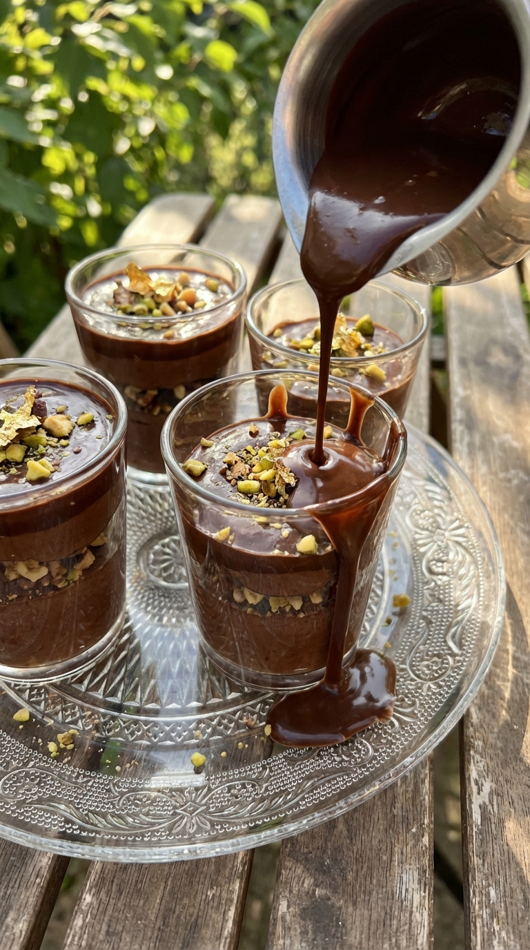 Copas de chocolate decadente de Dubái