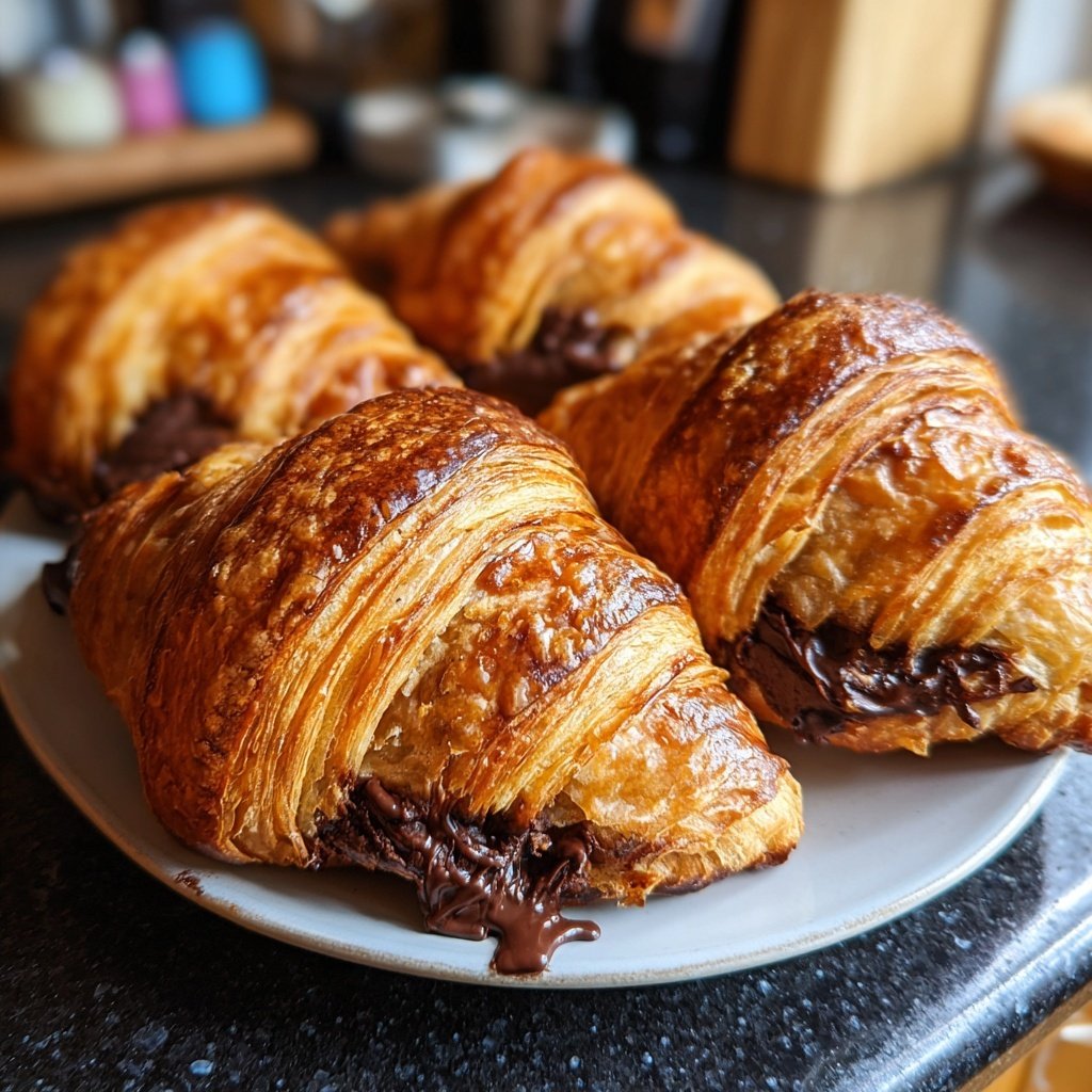Croissants de chocolate fáciles