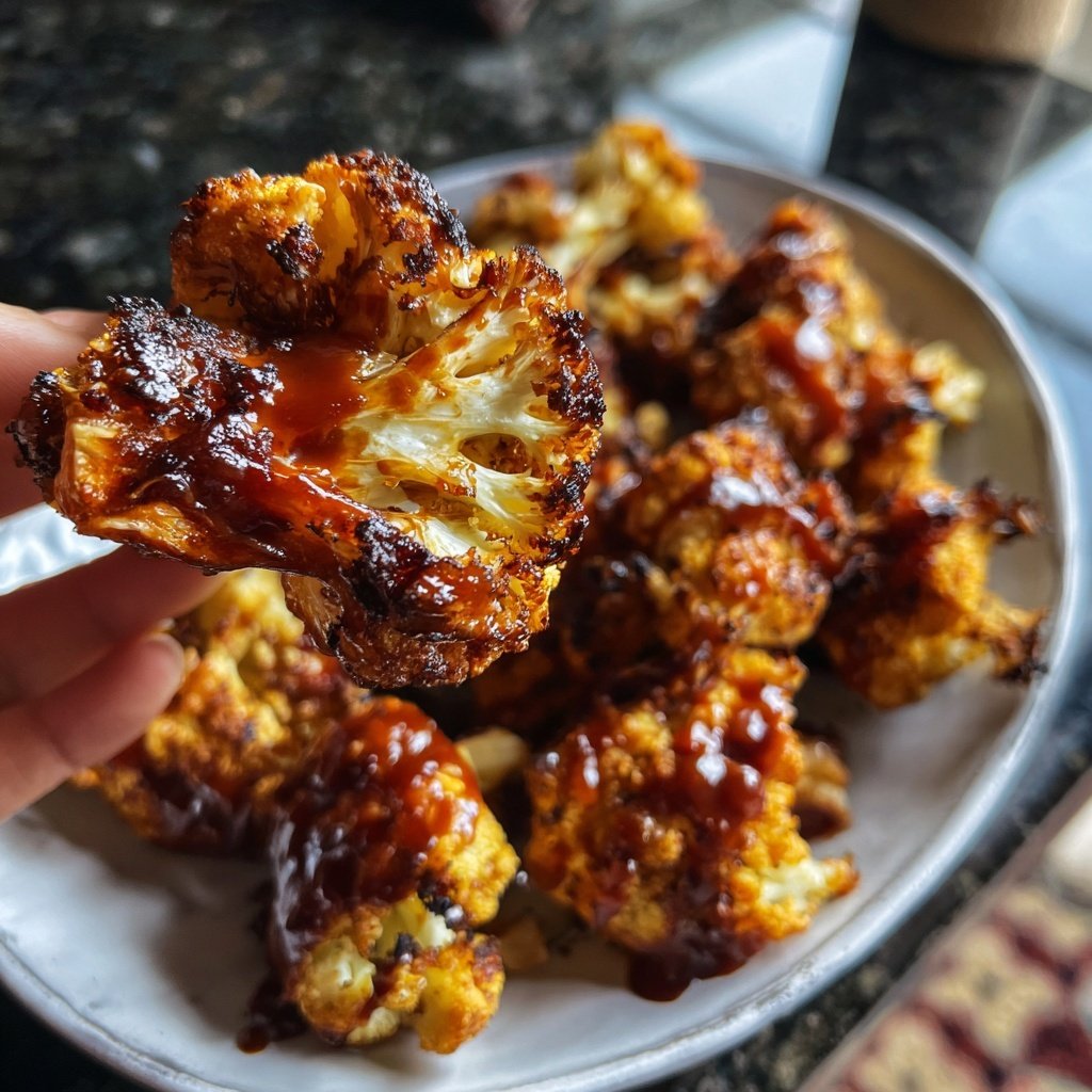 Alitas de coliflor BBQ