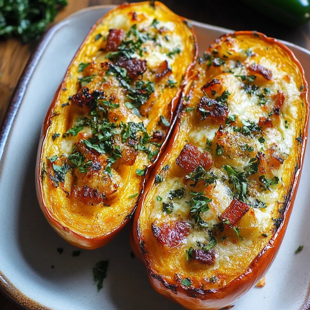 Calabaza Butternut con Espinacas, Tocino y Queso: Una Increíble Receta de 5 Estrellas