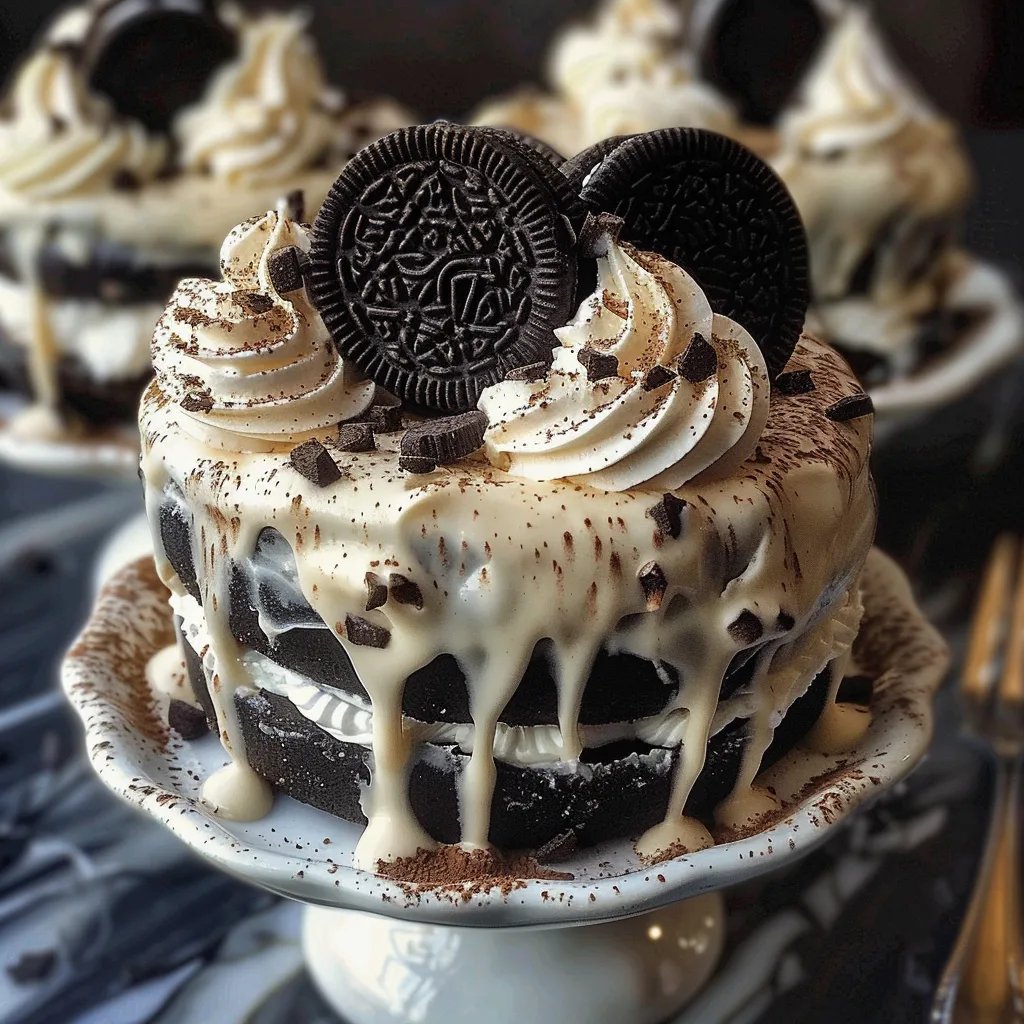 Pastel Oreo con Galletas y Crema