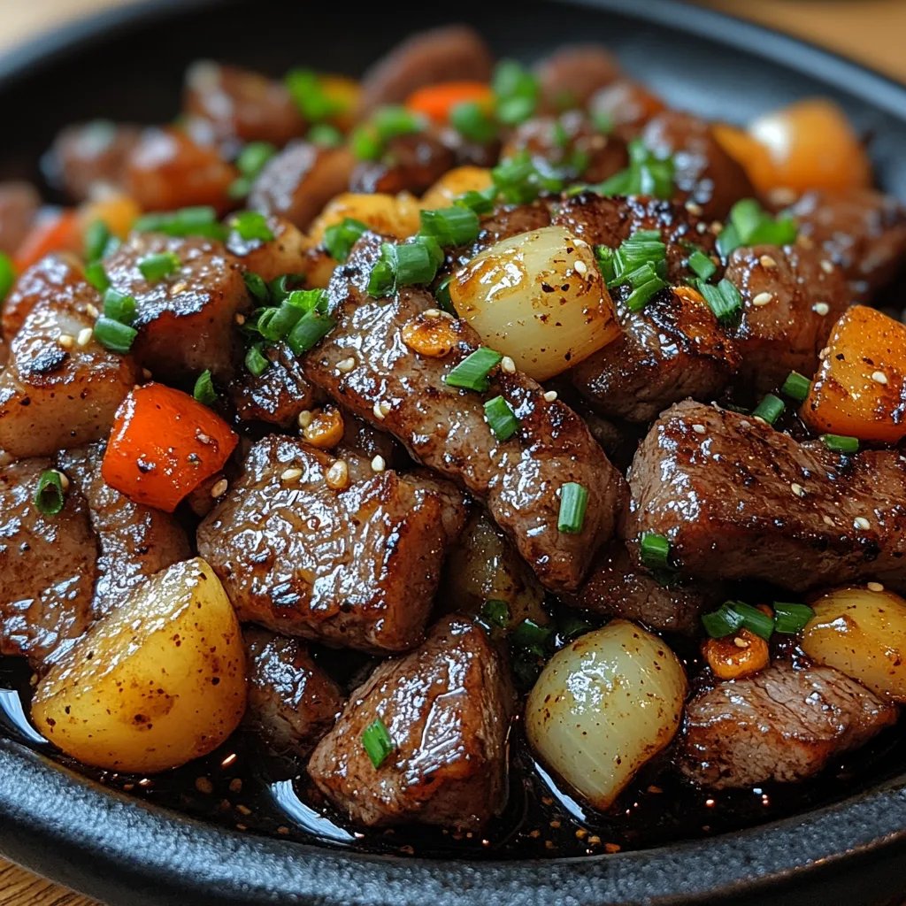 Filete de Res con Pimienta China y Cebolla Chispeante: Una Increíble Receta Última