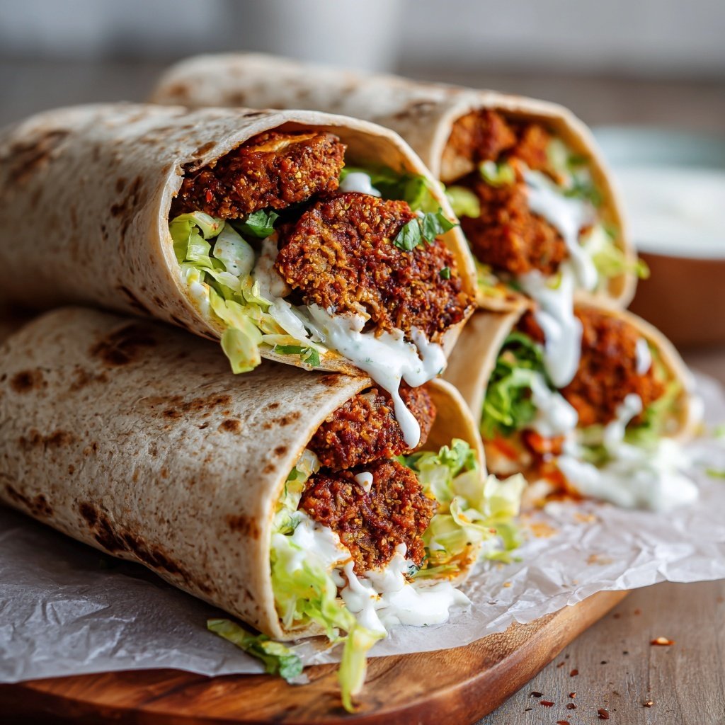 Wraps de tempeh estilo Buffalo veganos
