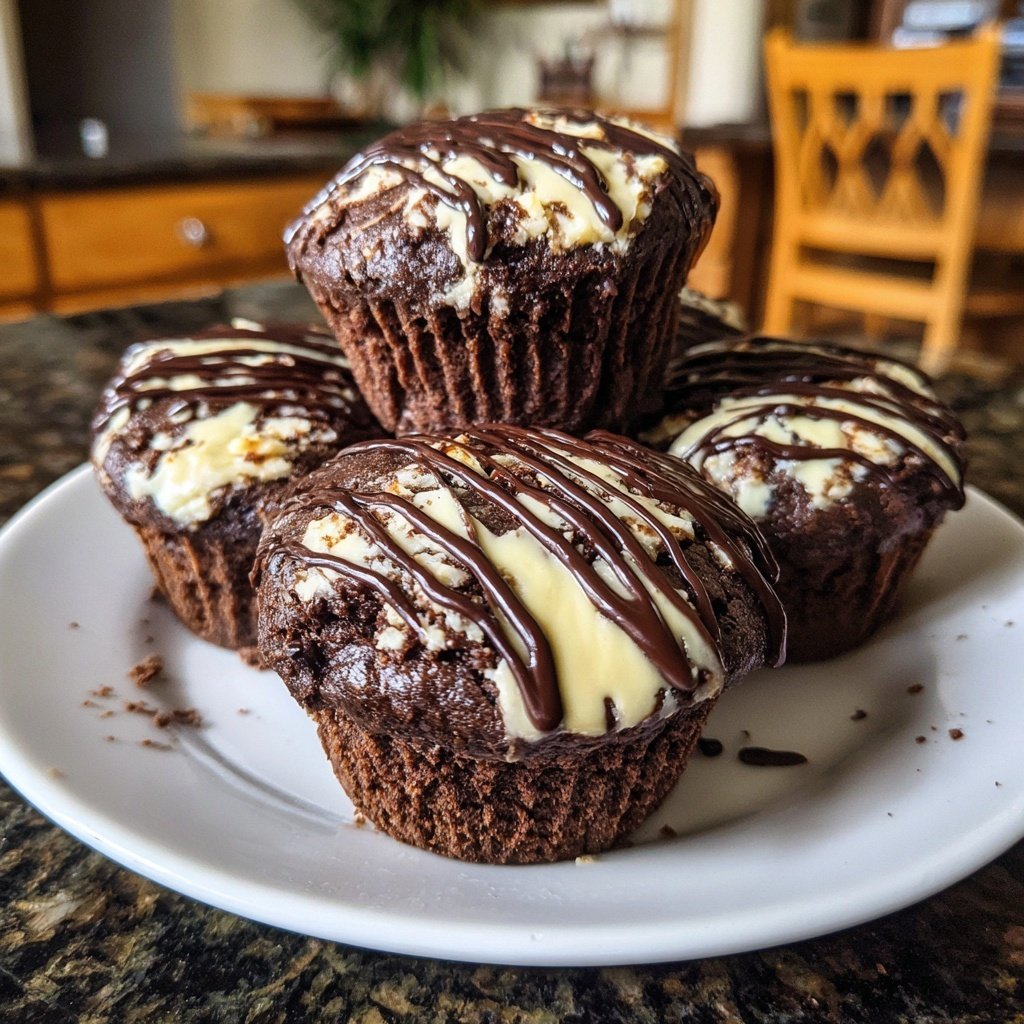 Cupcakes Brownie Fudge de Requesón