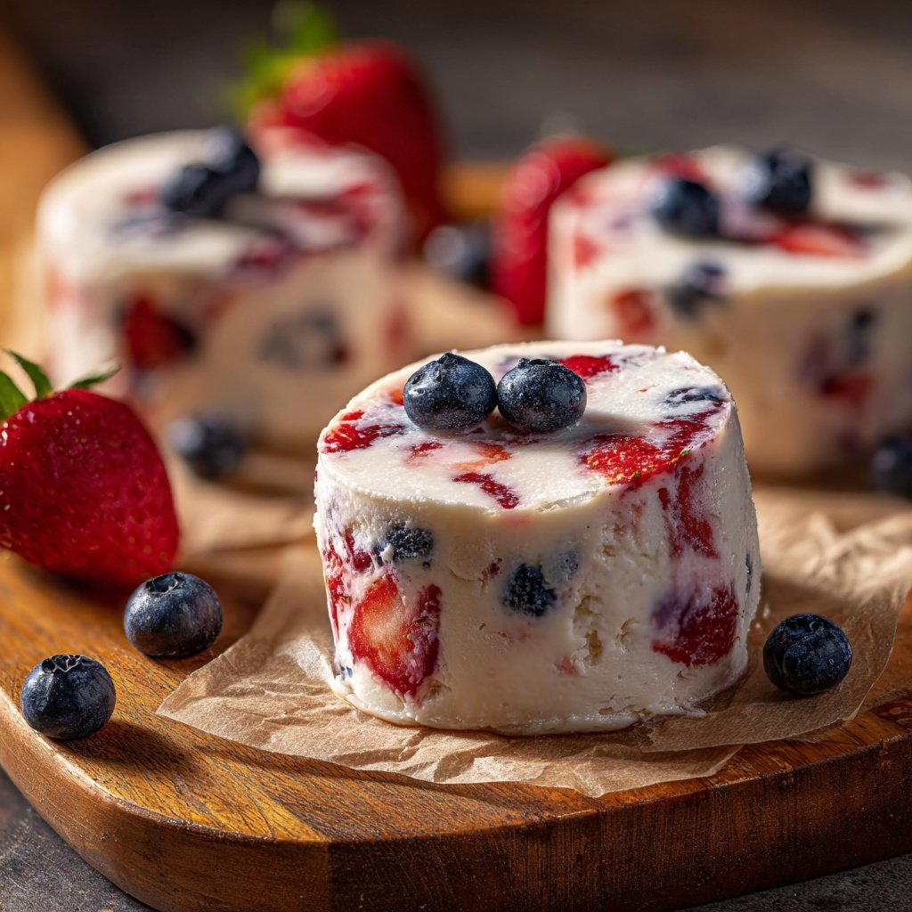 Golosinas de yogur congelado con frutas