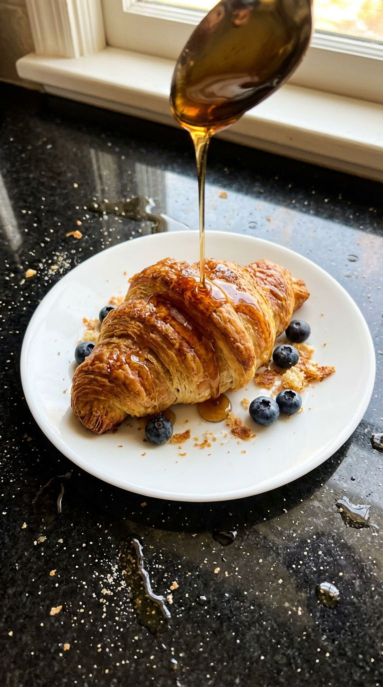 Croissant con chorrito de arce arándanos