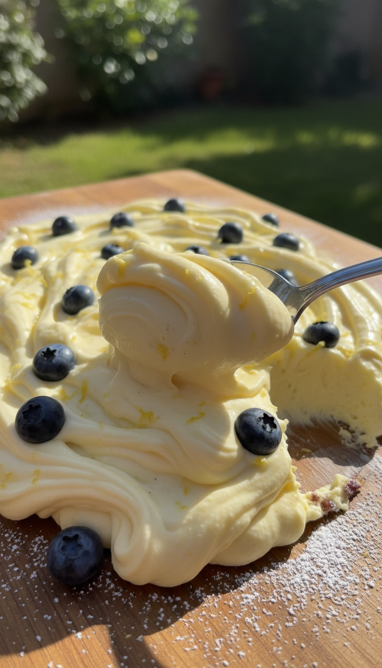 Crema Chantilly limón arándanos