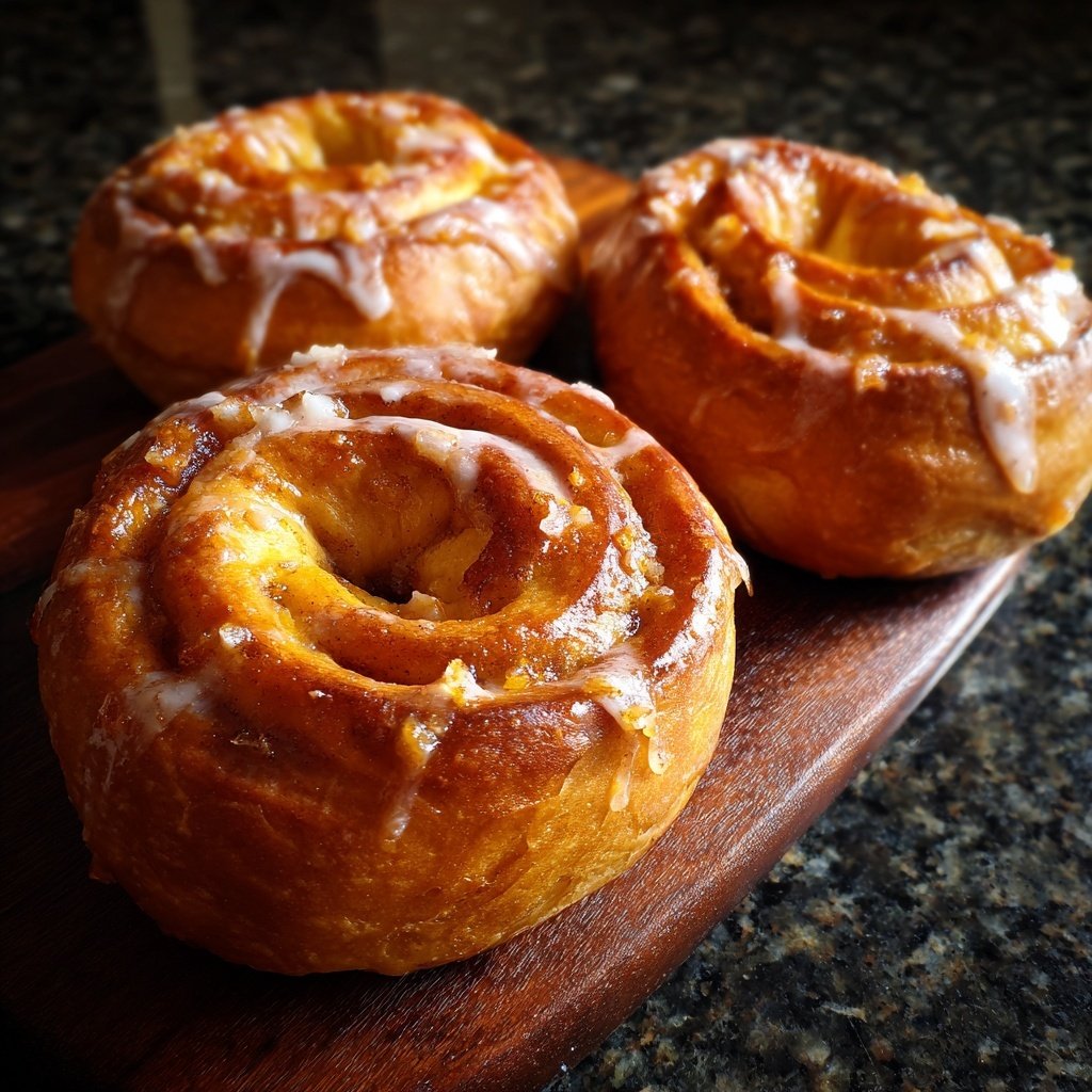 Bagels de requesón estilo rollo de canela