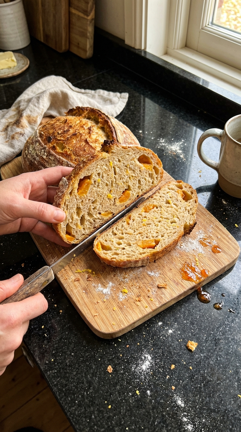 Pan de masa madre albaricoque limón