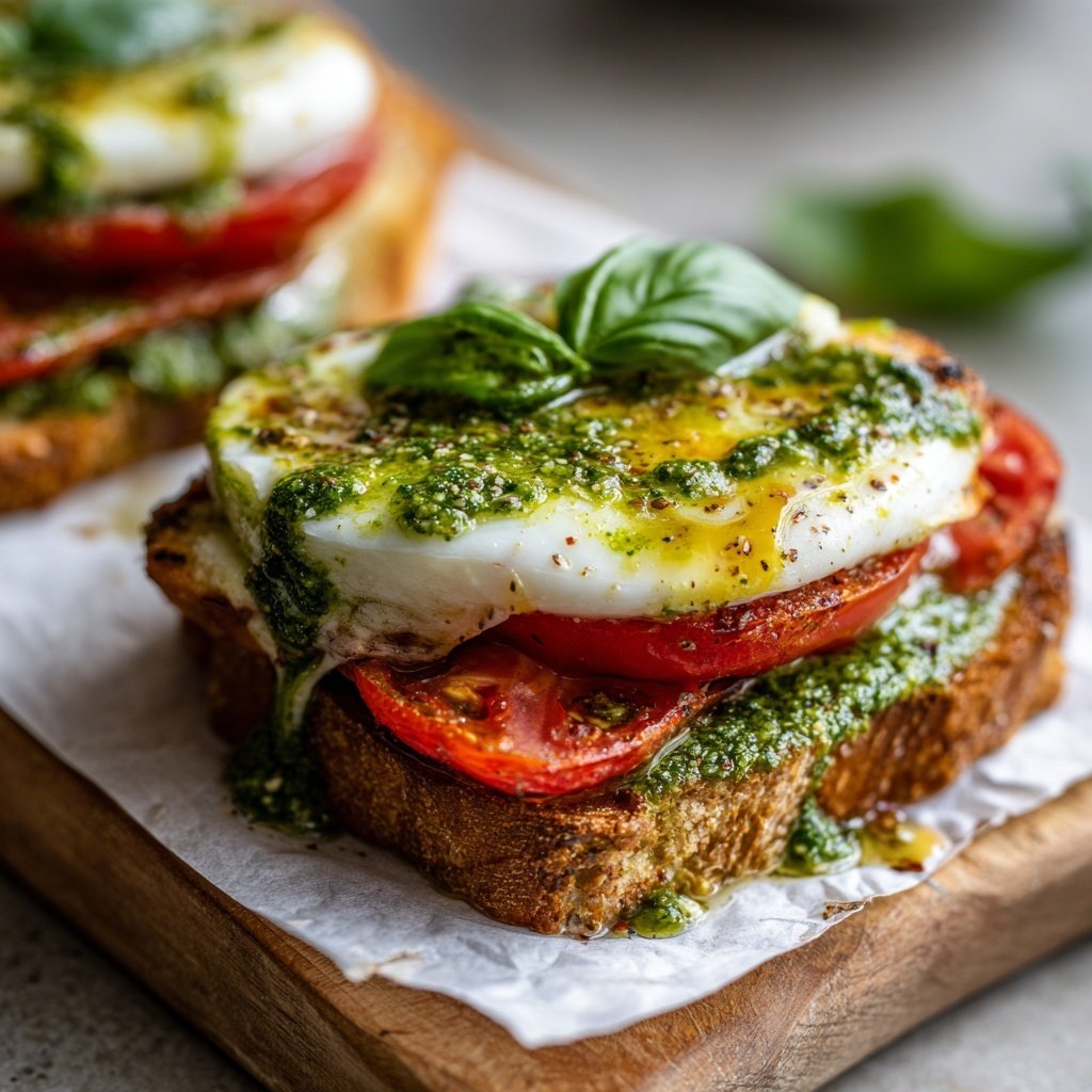 Sándwich caprese con pesto