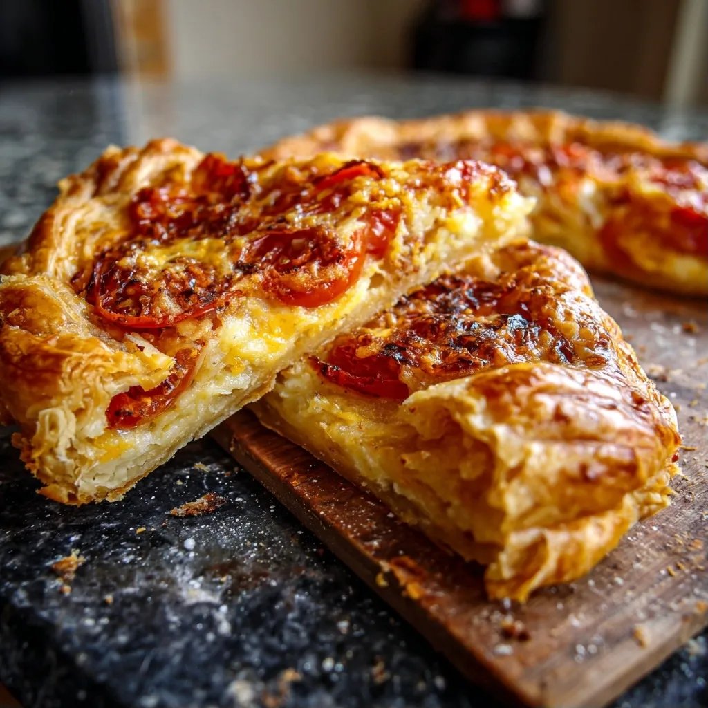 Tarta salada de croissant tomate