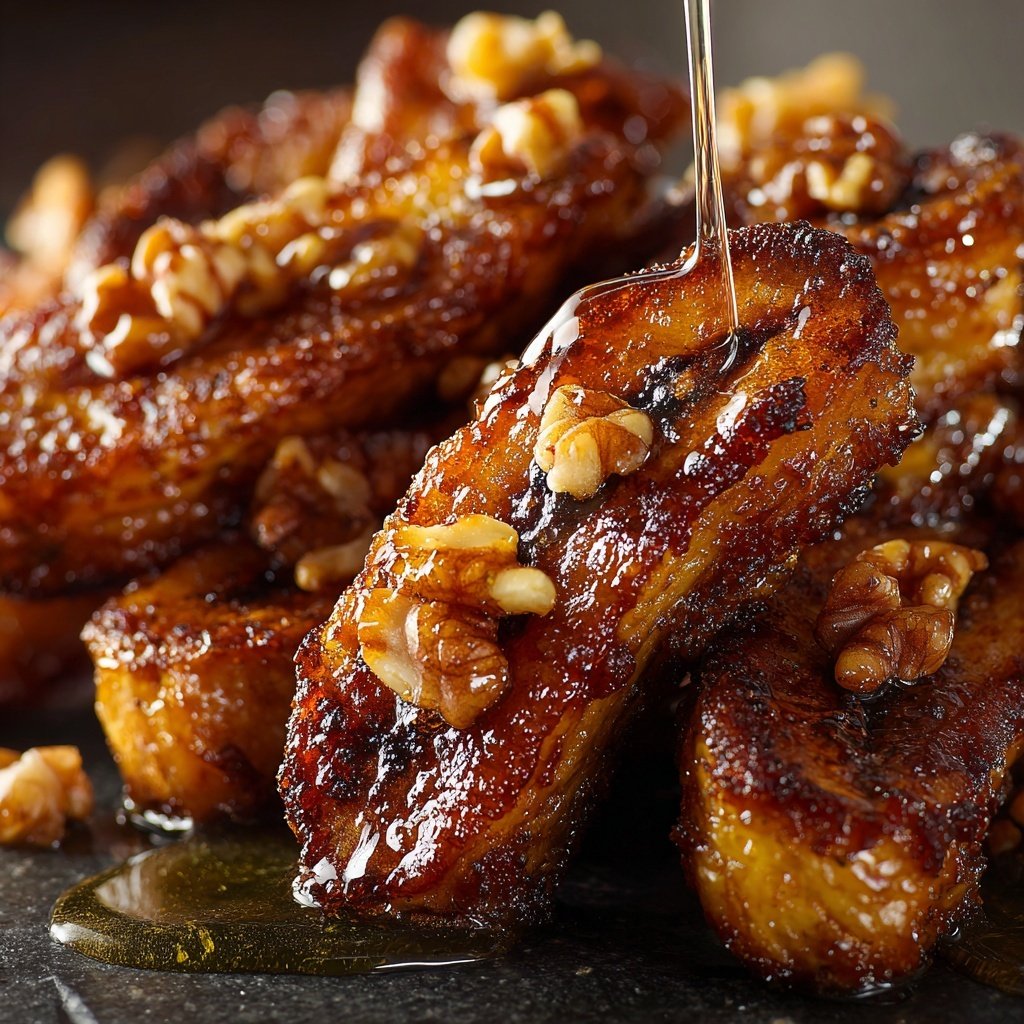 Pan plátano nuez glaseado miel