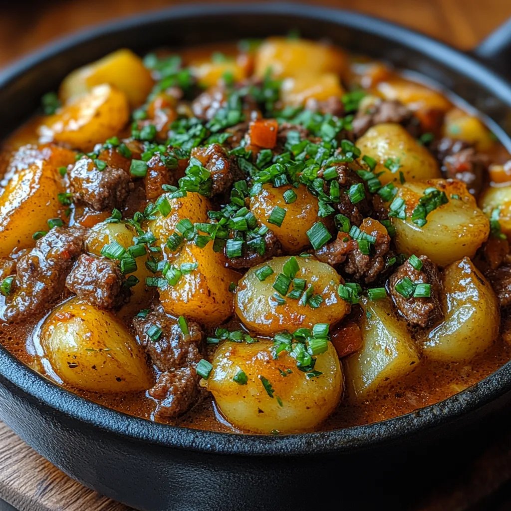 Carne de Res y Papas con Queso en Una Sola Olla: Una Increíble Receta Última
