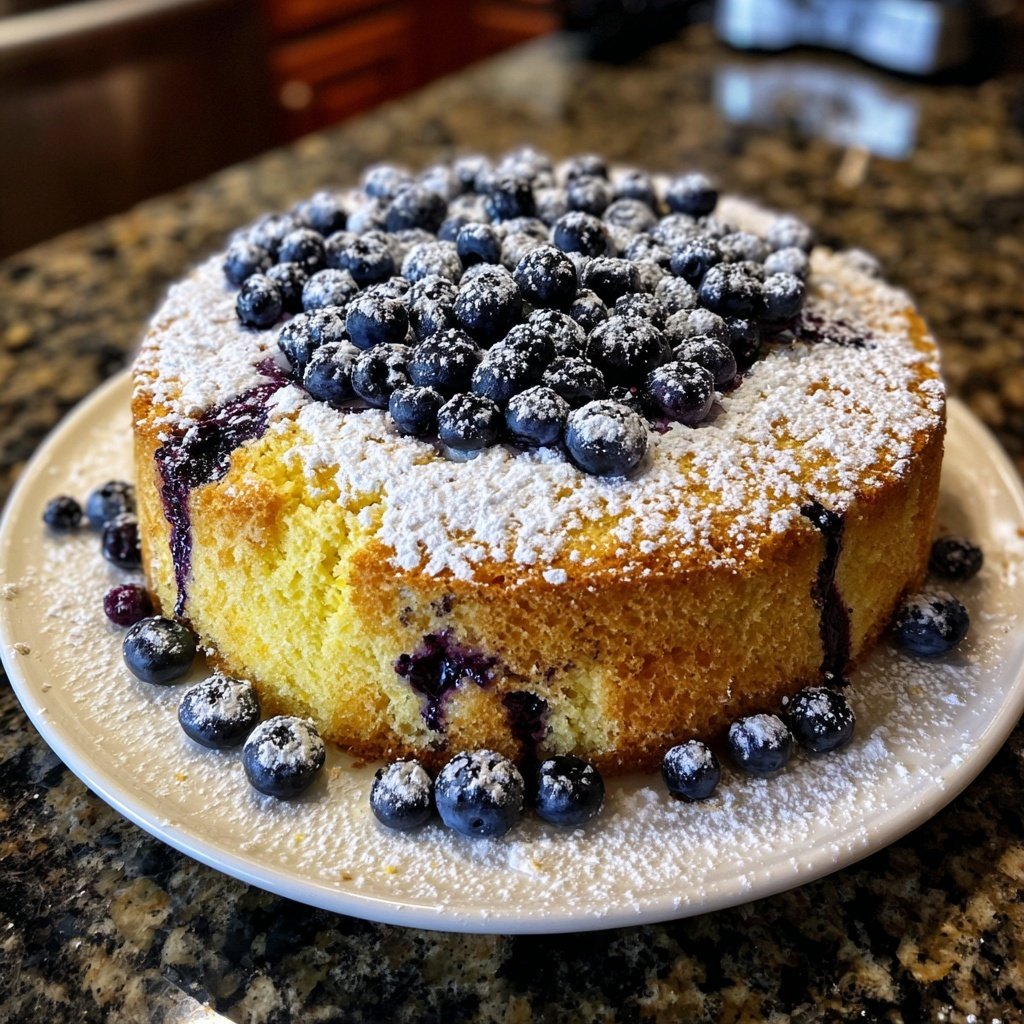 Torta para picar arándanos limón