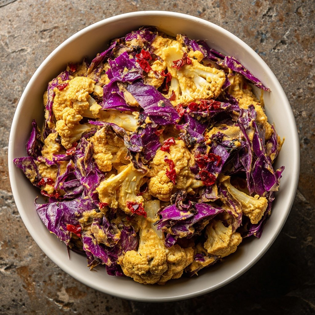 Dal coco coliflor repollo rojo